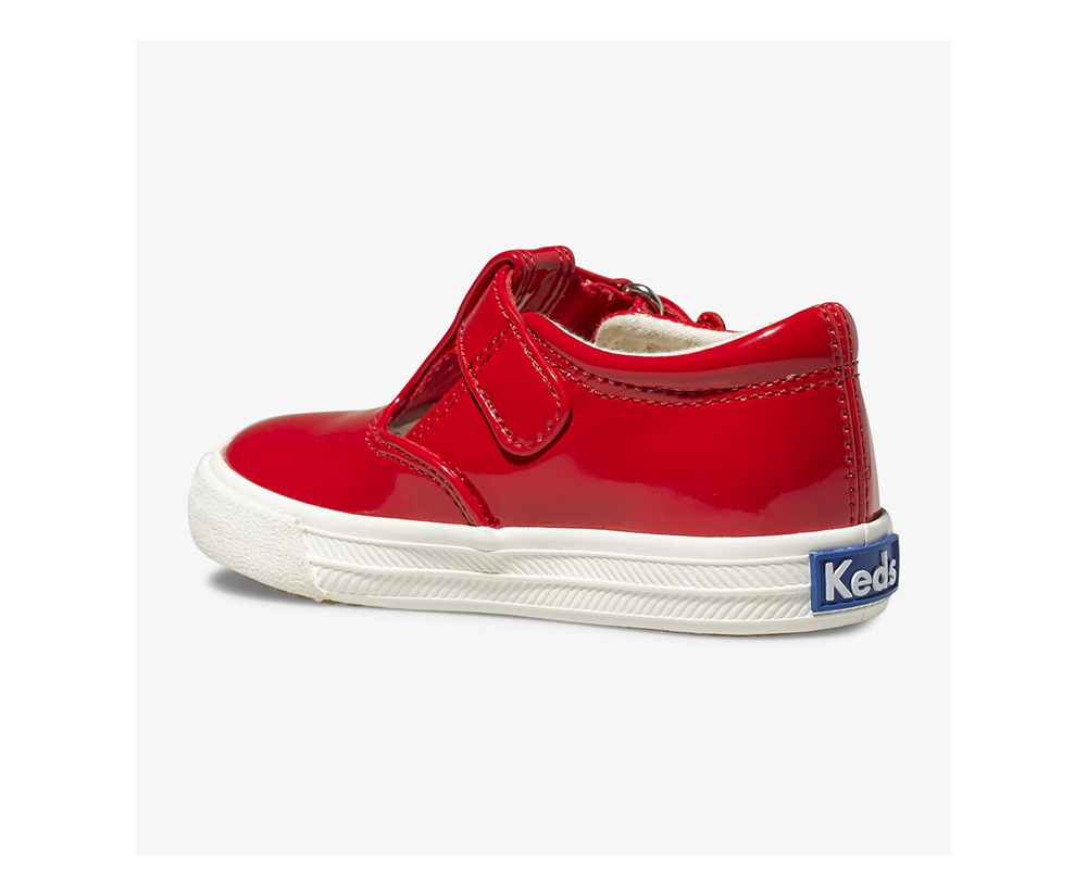 Keds Slip Ons Red - Daphne Patent - Kids CQLTUB-538